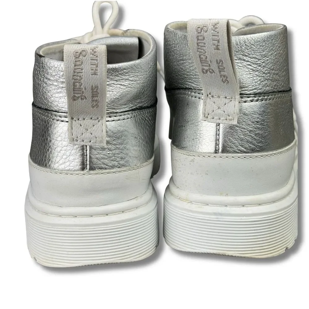 Dr Martens Shoes Jemima Womens Sz 5 Silver Kiltie Chukka Leather Moc Boots
